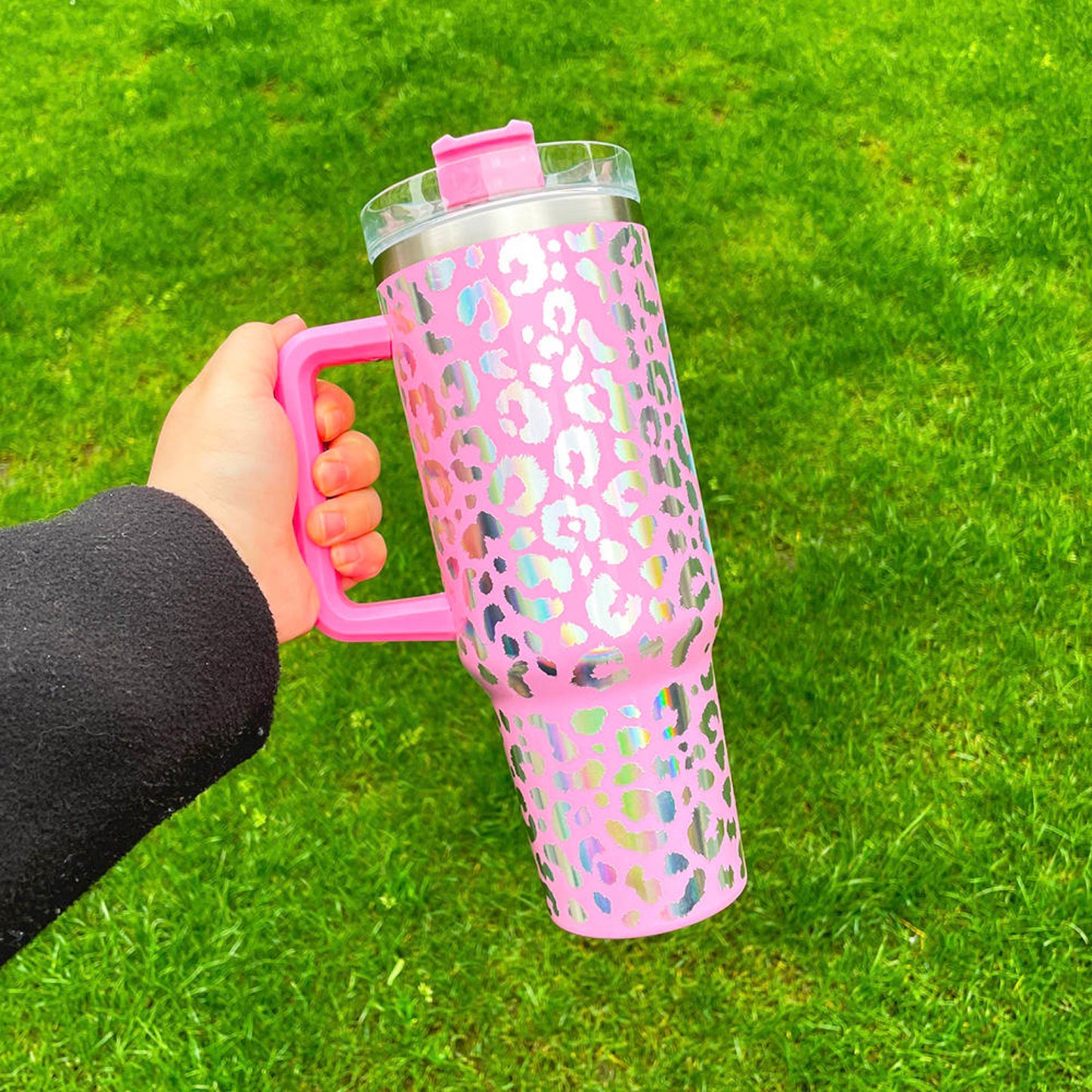 Holographic Leopard Print Tumbler