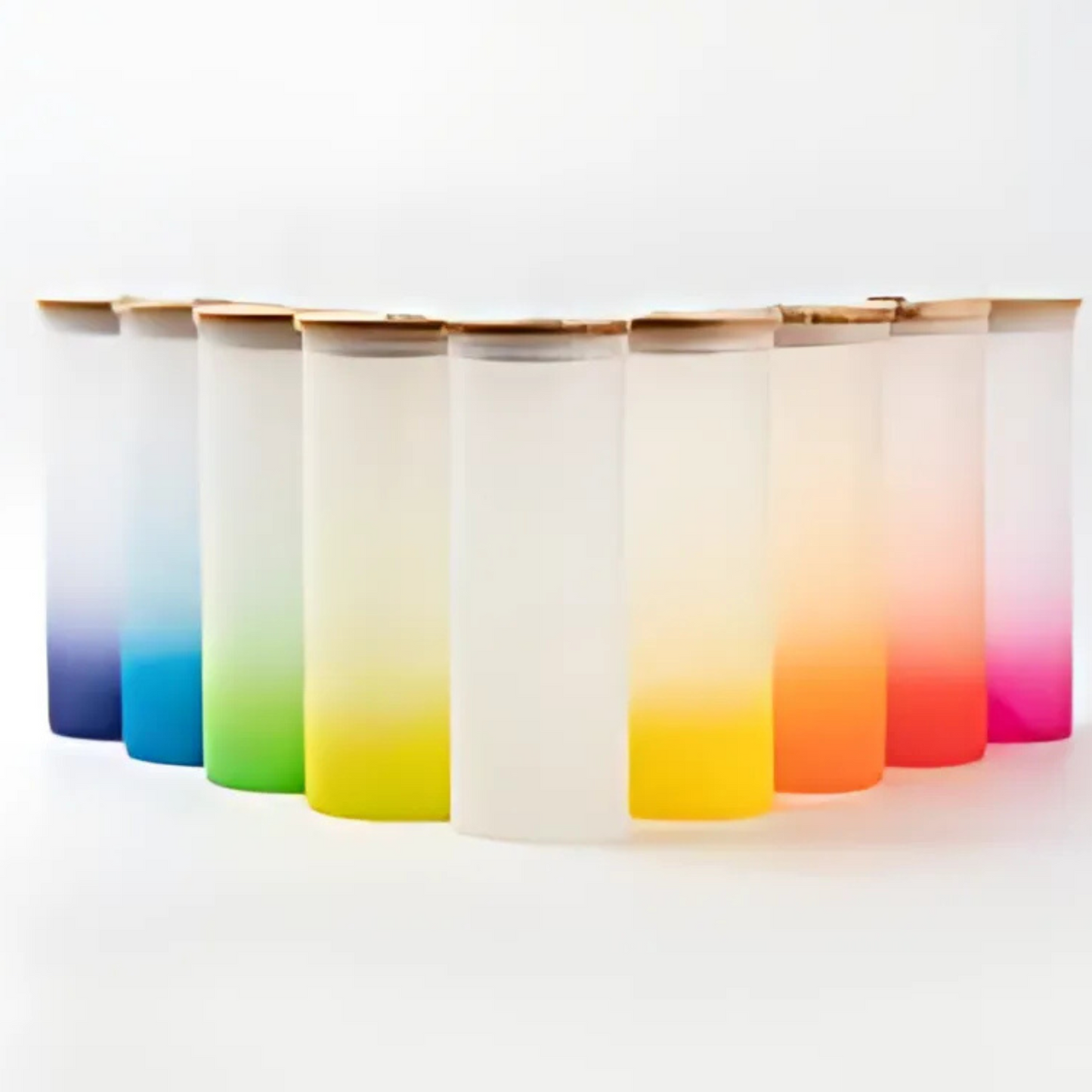 18 oz Gradient Color Sublimation Glass Tumblers