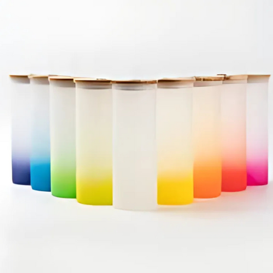 18 oz Gradient Color Sublimation Glass Tumblers