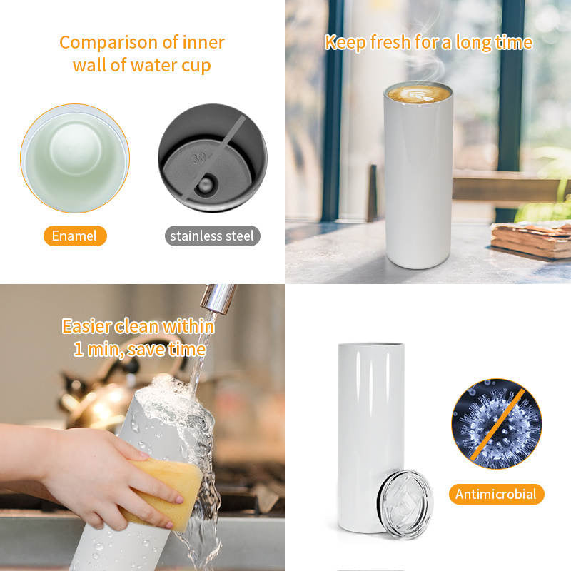 20oz Straight Enamel Sublimation Tumbler