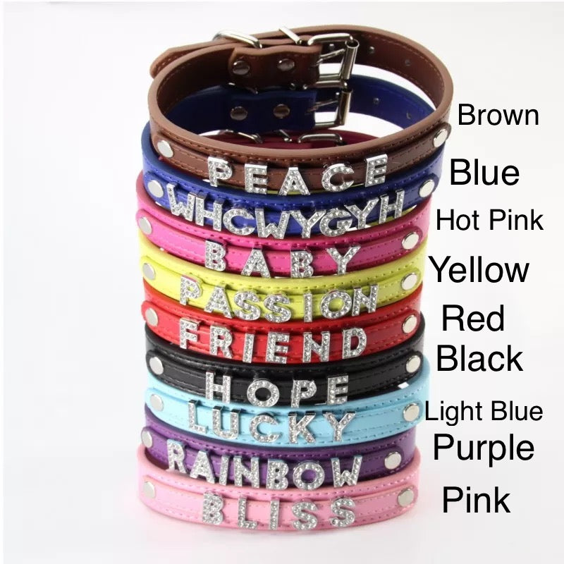 Custom Rhinestone Pet Collar – Personalized Name Collar for Dogs & Cats