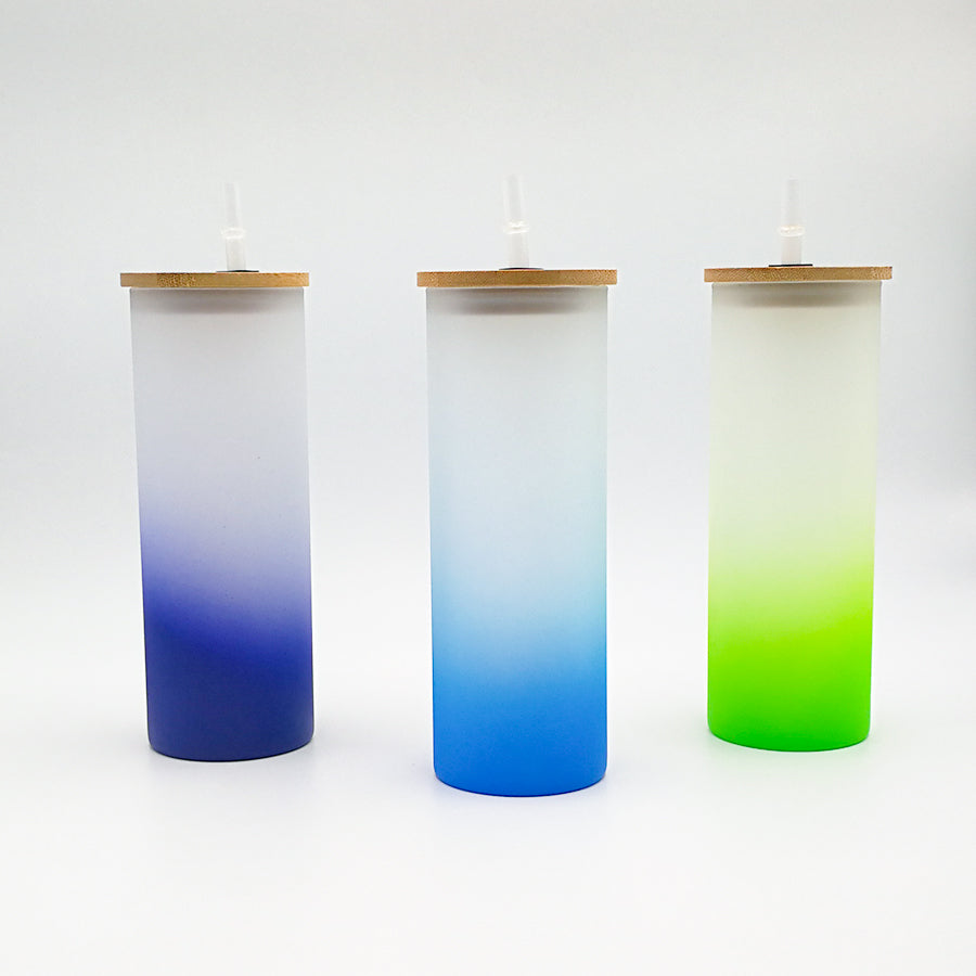 18 oz Gradient Color Sublimation Glass Tumblers