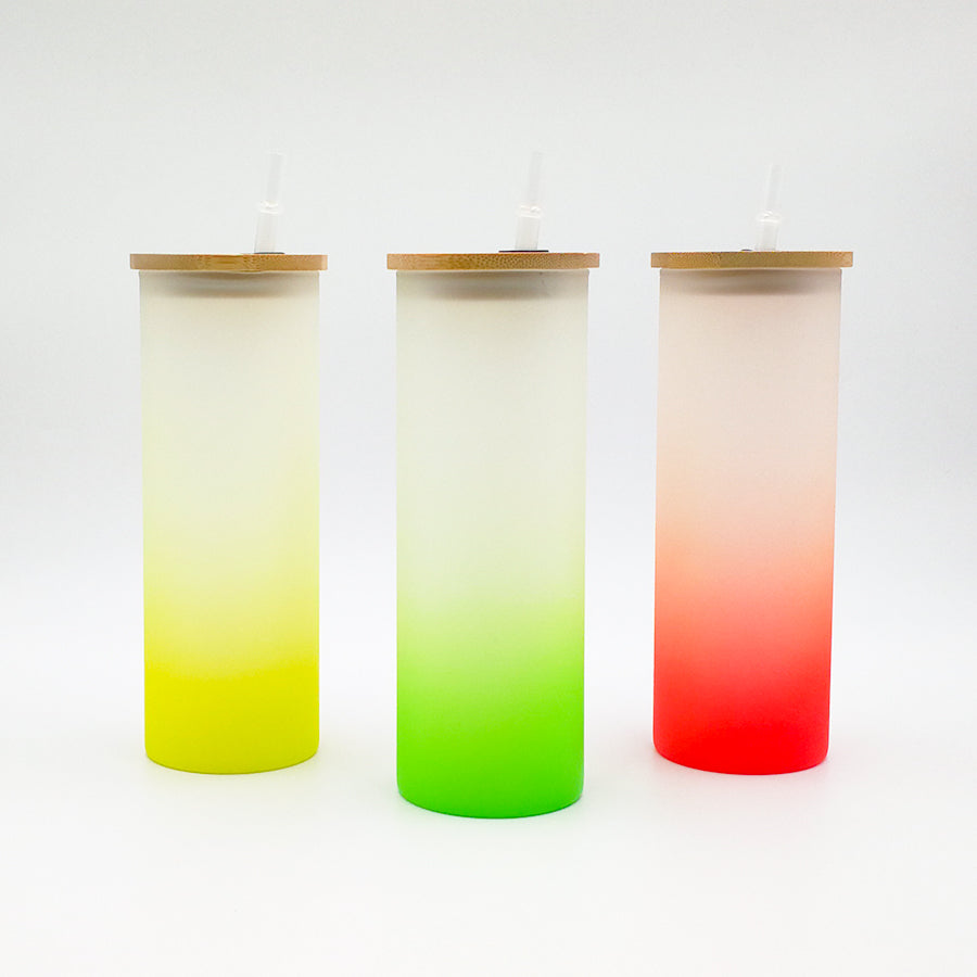 18 oz Gradient Color Sublimation Glass Tumblers