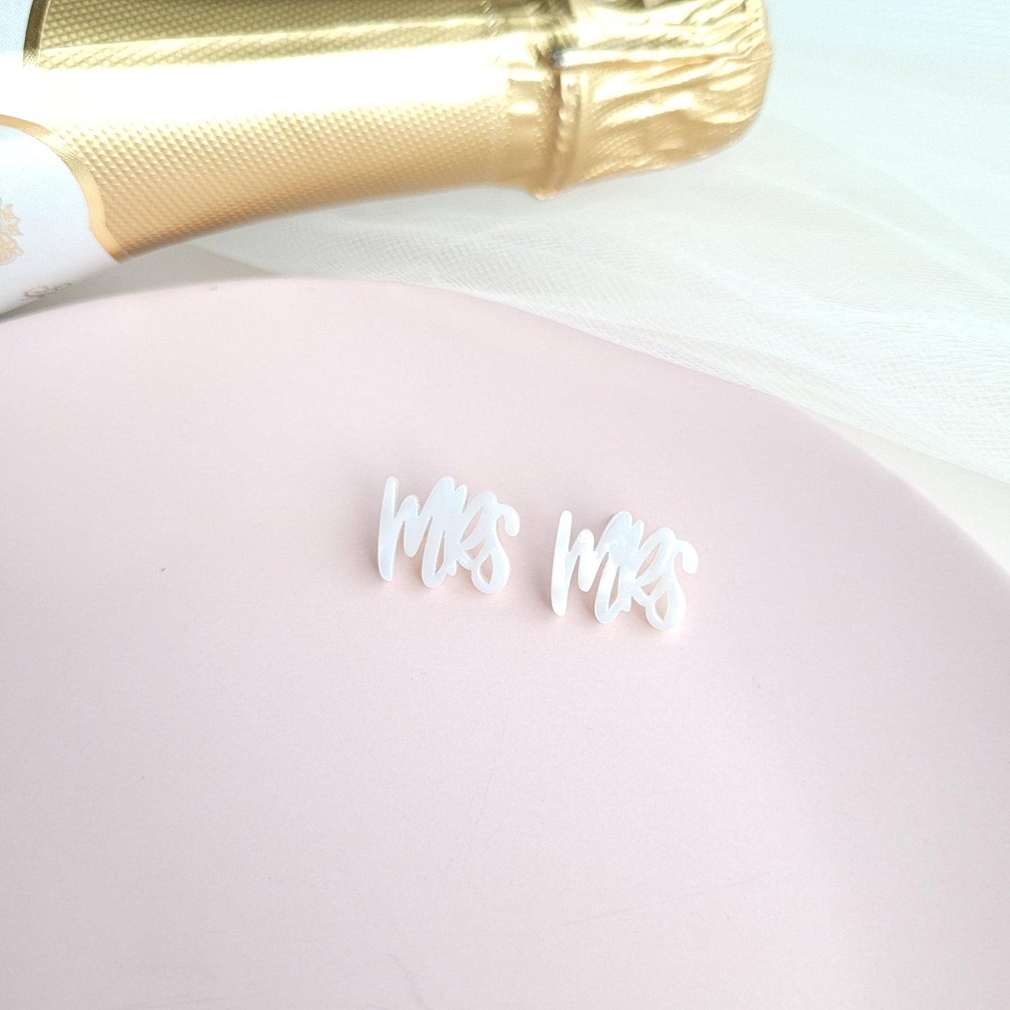 Mrs Studs / Bride Bridal Wedding Stud Earrings