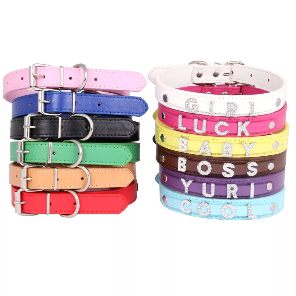 Custom Rhinestone Pet Collar – Personalized Name Collar for Dogs & Cats
