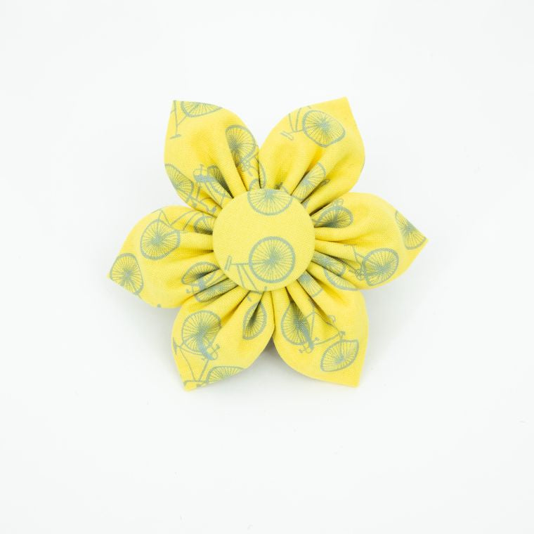 Bicycle Dog Collar Flower - Traveler, Adventure, Outdoorsy, Summer - Over the Collar Design