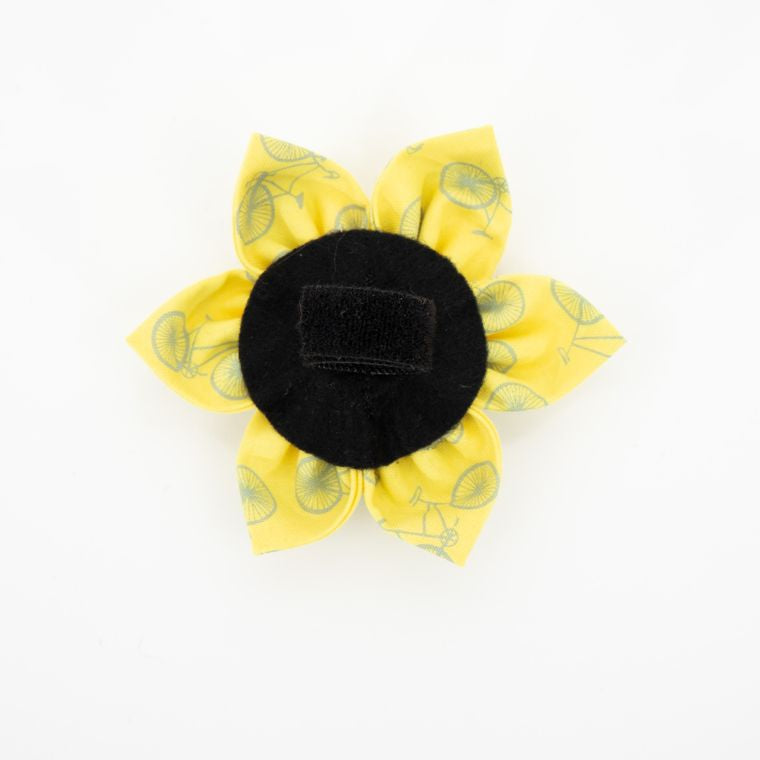 Bicycle Dog Collar Flower - Traveler, Adventure, Outdoorsy, Summer - Over the Collar Design