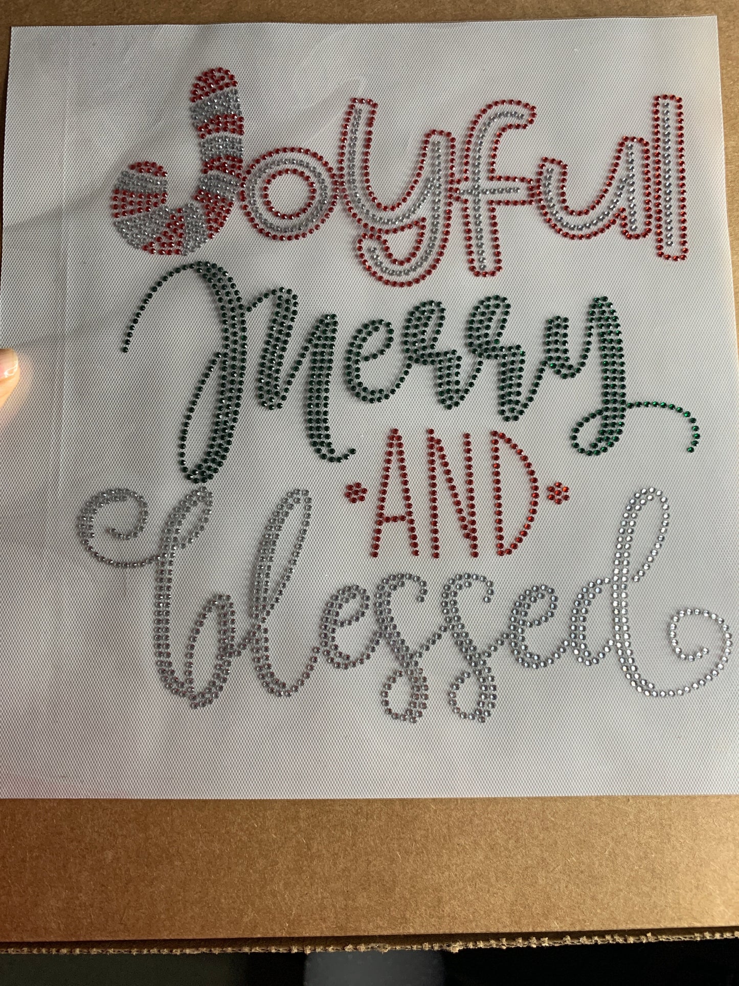 Joyful Merry and Blessed Rhinestone Transfers