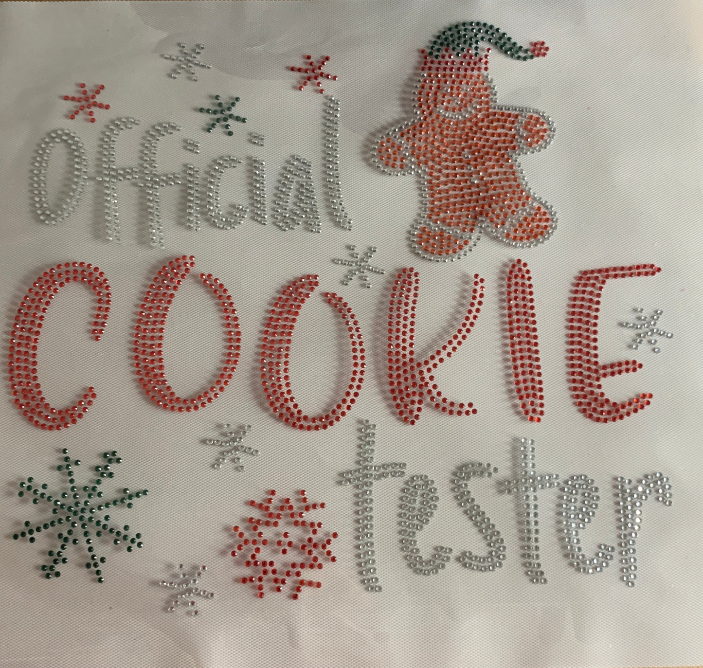 Official Cookie Tester Rhinestone Transfers