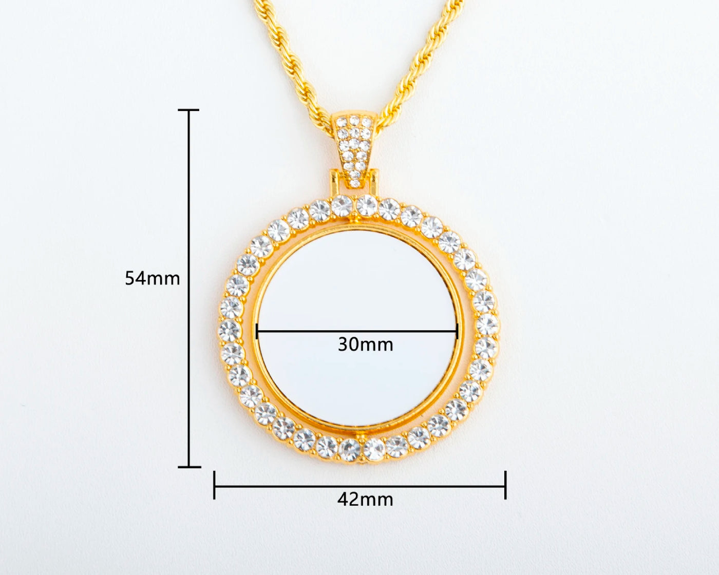 Rotating Round Rhinestone Necklace