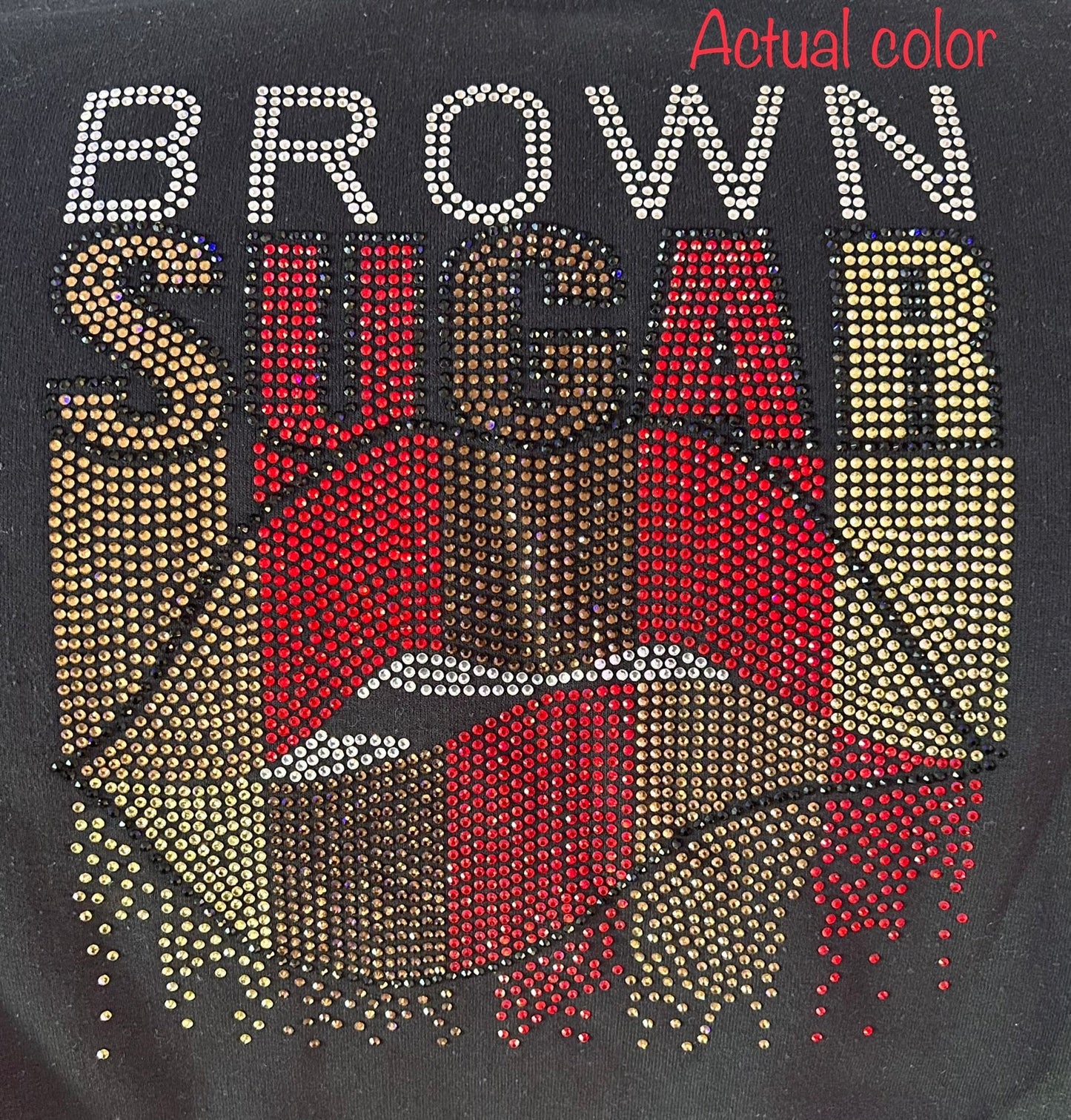 Brown Sugar Rhinestone Transfer w/ Red