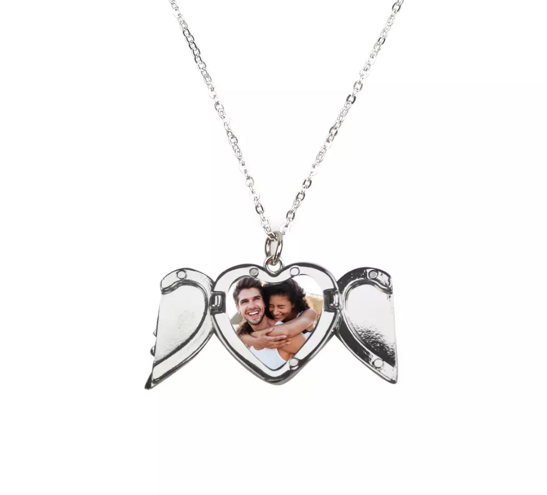 Angel Wings Heart Shaped Necklace