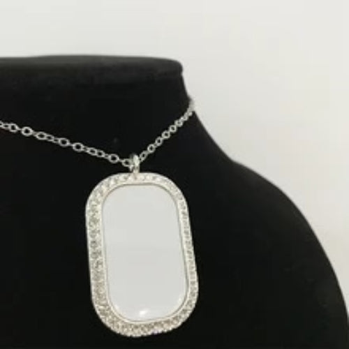 Rhinestone Dog Tag Necklace