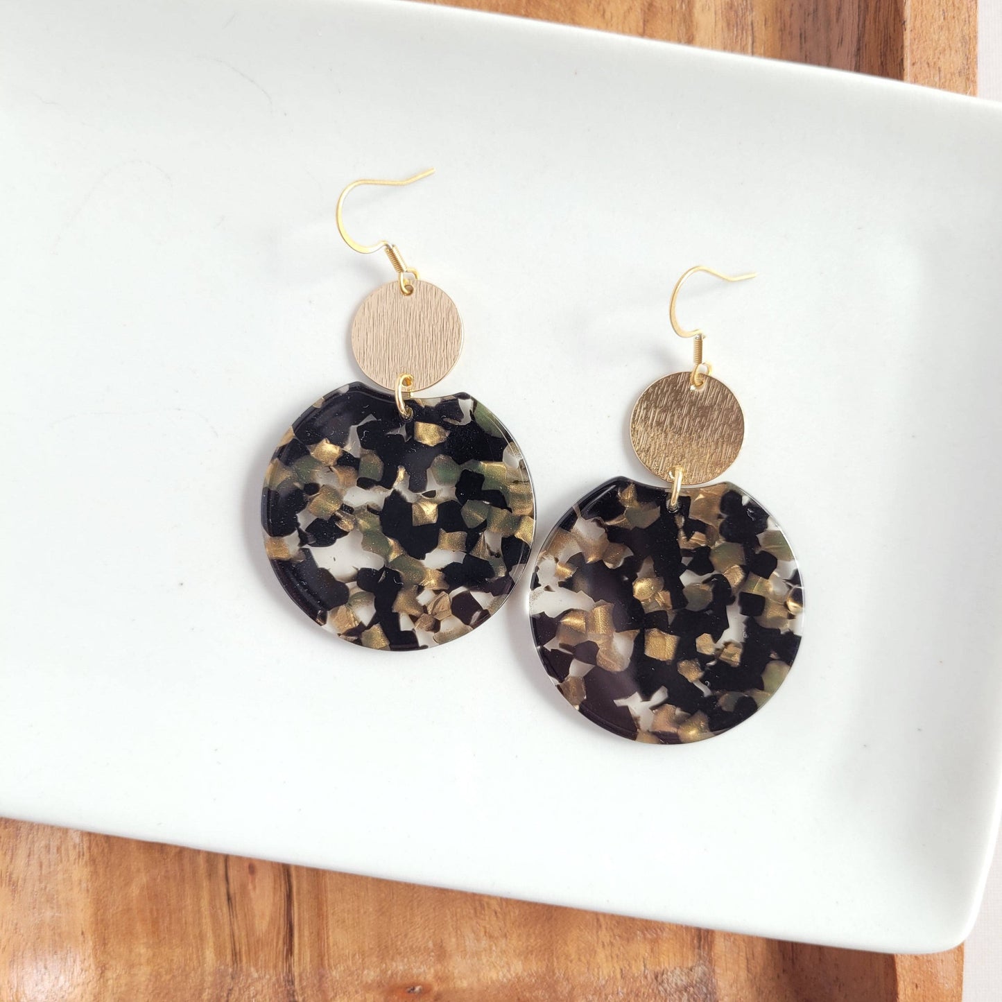 Zoey Earrings - Black & Bronze / Fall Earrings