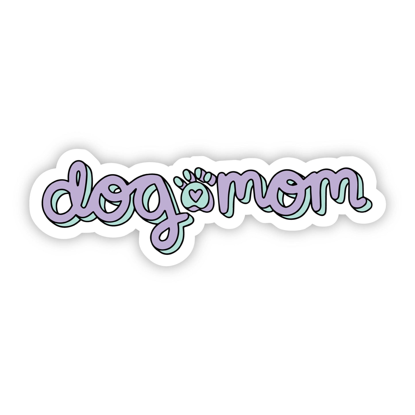 Dog Mom Purple Lettering Sticker