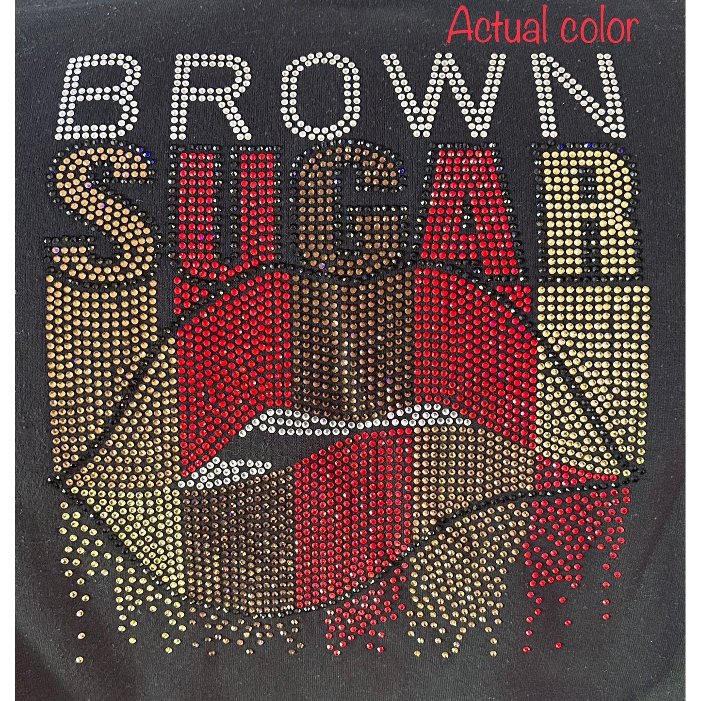 Brown Sugar Rhinestone Shirt w/Red