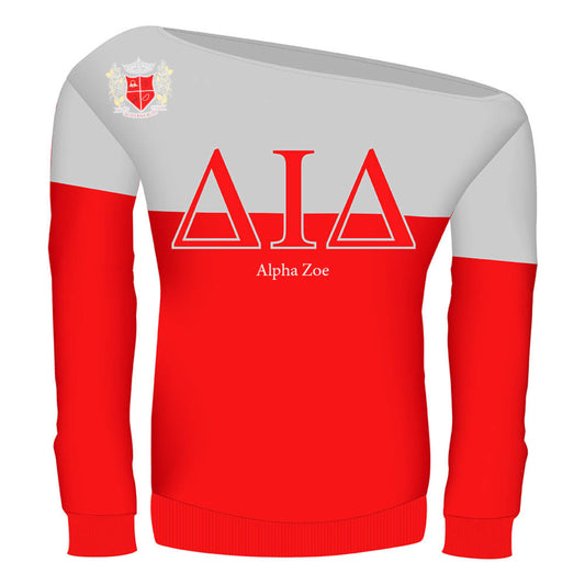 Alpha Zoe Delta Iota Delta Off Shoulder Shirts *clearance