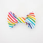 Rainbow Stripes Dog Bow Tie - Birthday, Party, Gotcha Day - Over the Collar Design